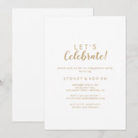 Simple Calligraphy|Gold Let's Celebrate Party