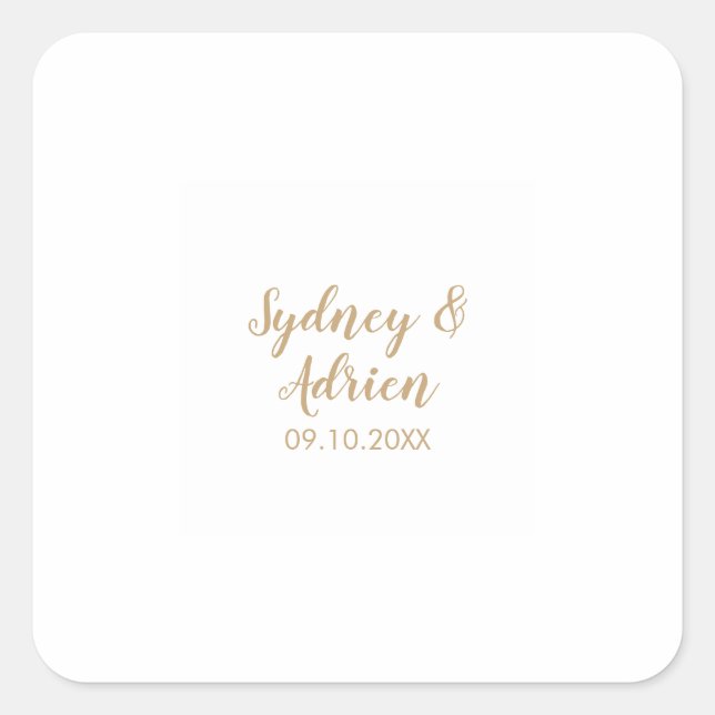 Simple Calligraphy|Gold Wedding Envelope Seals (Front)