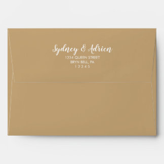 Simple Calligraphy | Gold Wedding Invitation Envelope