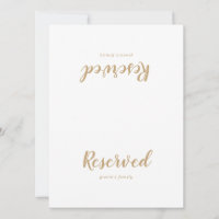 Simple Calligraphy|Gold Wedding Reserved Sign