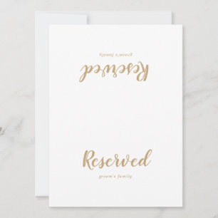 Simple Calligraphy Gold Wedding Reserved Sign