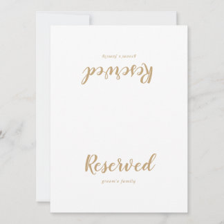 Simple Calligraphy|Gold Wedding Reserved Sign