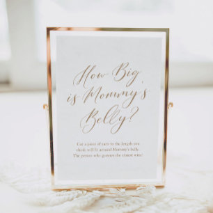 Simple Calligraphy How Big is Mummy's Belly Game P Poster