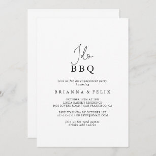 Simple Calligraphy I Do BBQ Engagement Party  Invitation
