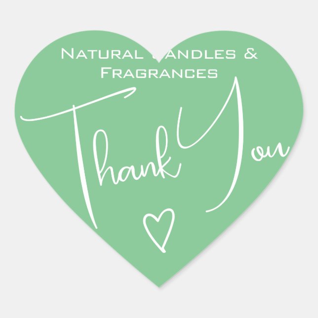 Simple Calligraphy Mint Green Thank You Labels (Front)