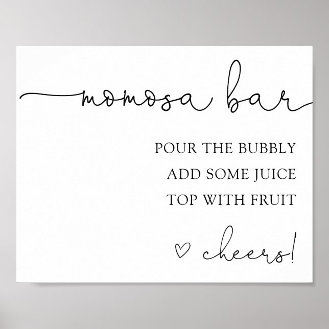 Simple Calligraphy Momosa Bar Drink Sign (Front)