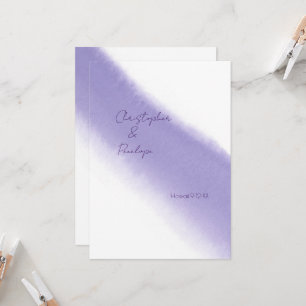 Simple Calligraphy Purple Watercolor Save the Date Invitation