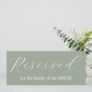 Simple calligraphy reserved wedding table family invitation