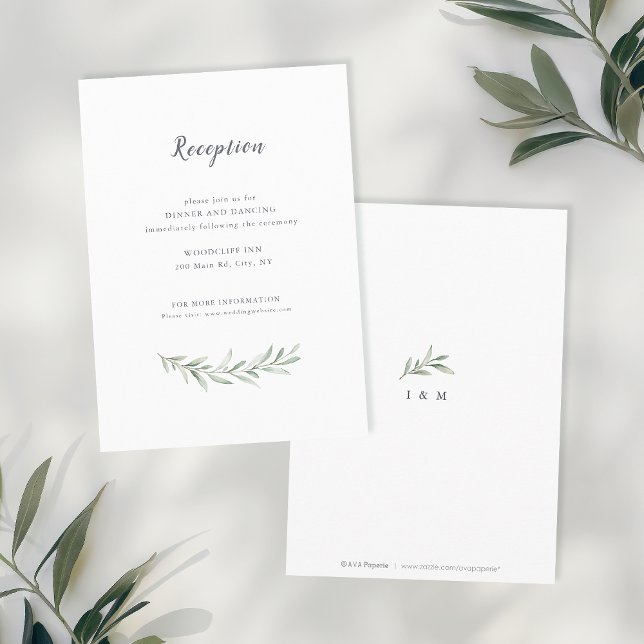 Simple calligraphy rustic greenery wedding enclosure card (Simple calligraphy rustic greenery wedding enclosure card)