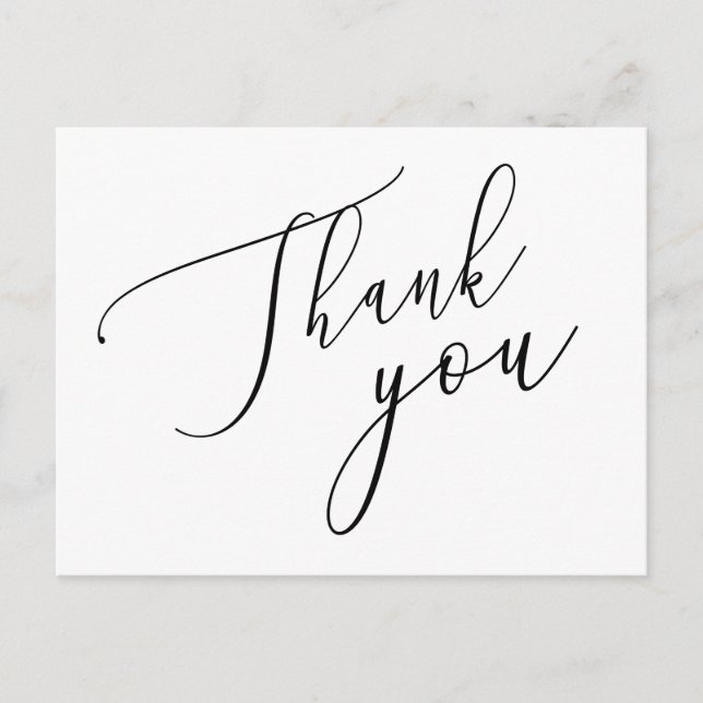 Simple Calligraphy Rustic Thank You Postcard (Front)