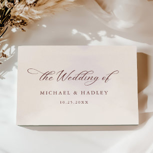 Simple Calligraphy Rustic Wedding Guest Book