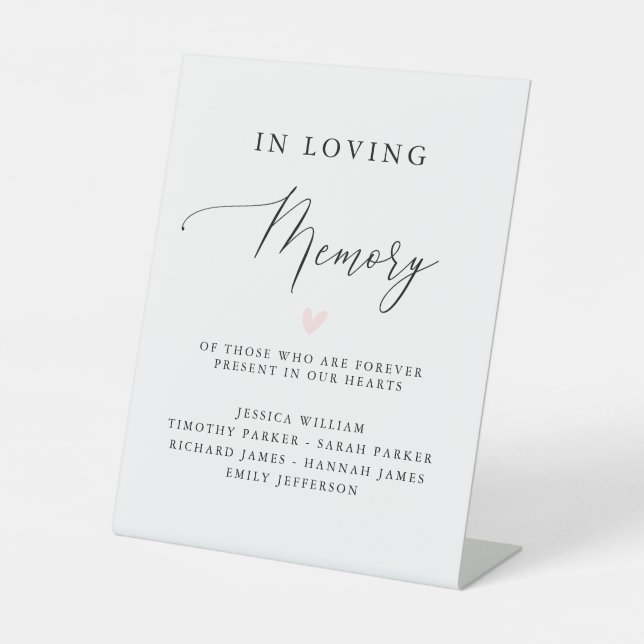 Simple Calligraphy Rustic Wedding Memorial Sign (Front)