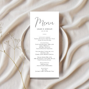 Simple Calligraphy Rustic Wedding Menu