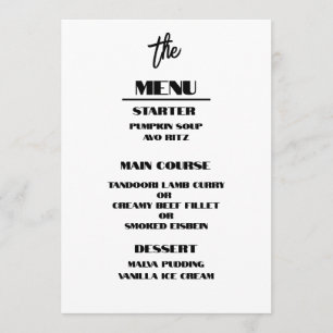 Simple Calligraphy Rustic Wedding Menus