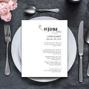 Simple Calligraphy Rustic Wedding Menus