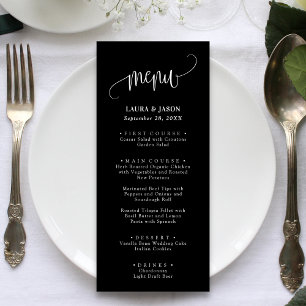 Simple Calligraphy Rustic Wedding Menus