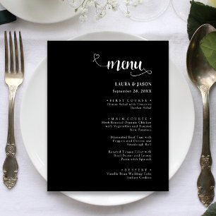 Simple Calligraphy Rustic Wedding Menus
