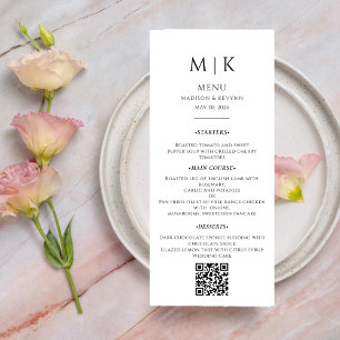Simple Calligraphy Rustic Wedding  QR Code Menu