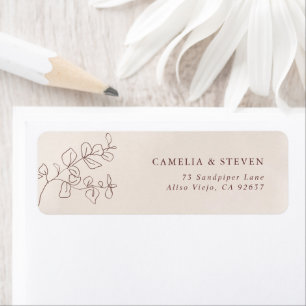 Simple Calligraphy Rustic Wedding Return Address