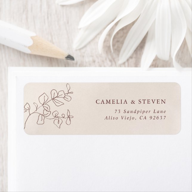 Simple Calligraphy Rustic Wedding Return Address (Insitu)