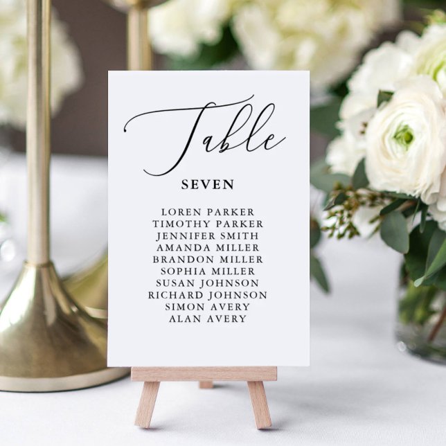 Simple Calligraphy Rustic Wedding Seating Chart Table Number (Creator Uploaded)