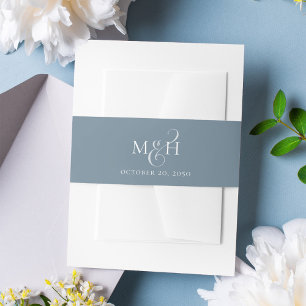 Simple Calligraphy Script Ampersand Monogram  Invitation Belly Band