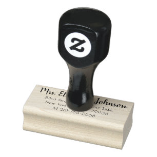 Simple Calligraphy Script For Her Return Address Rubber Stamp