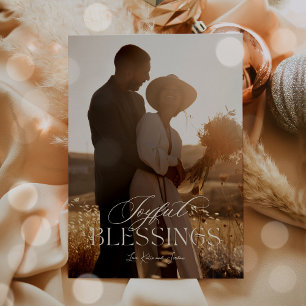 Simple Calligraphy Script Modern Minimalist Photo Holiday Card