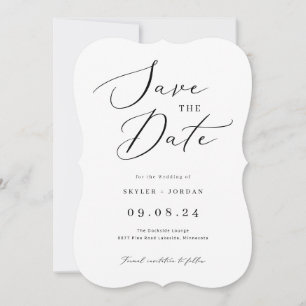 Simple Calligraphy Script Wedding Save The Date