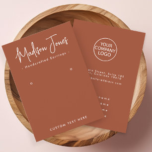Simple Calligraphy Terracotta Earring Display Card