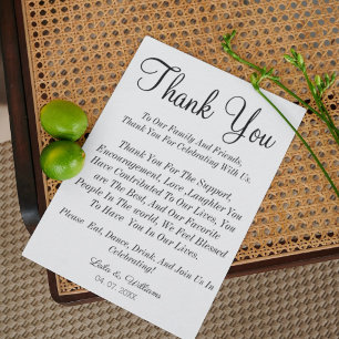 Simple Calligraphy Text Wedding  Thank You Card