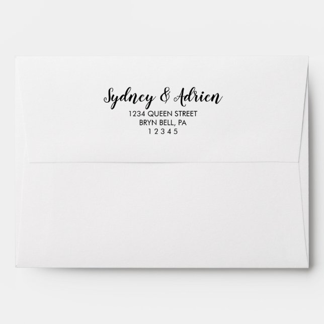 Simple Calligraphy Wedding Invitation Envelope (Back (Top Flap))