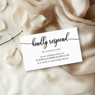 Simple Calligraphy Wedding Online RSVP Business Card