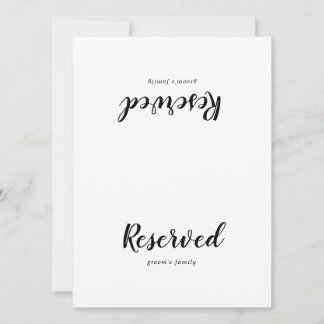 Simple Calligraphy Wedding Reserved Sign