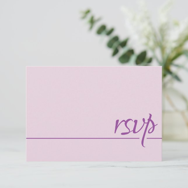 Simple Calligraphy Wedding RSVP Blush Pink  (Standing Front)