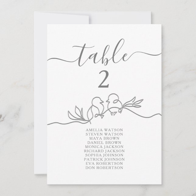 Simple Calligraphy Wedding Seating Chart (Front)