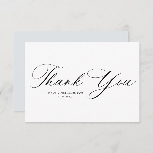simple calligraphy wedding thank you card (Front/Back)