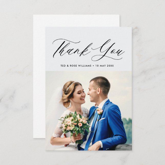 simple calligraphy wedding thank you card (Front/Back)