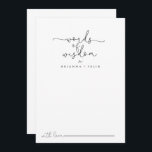 Simple Calligraphy Wedding Words of Wisdom   Advice Card<br><div class="desc">This simple calligraphy wedding words of wisdom advice card is perfect for a rustic wedding. The simple and elegant design features classic and fancy script typography in black and white. These cards are perfect for a wedding, bridal shower, baby shower, graduation party & more. Personalise the cards with the names...</div>