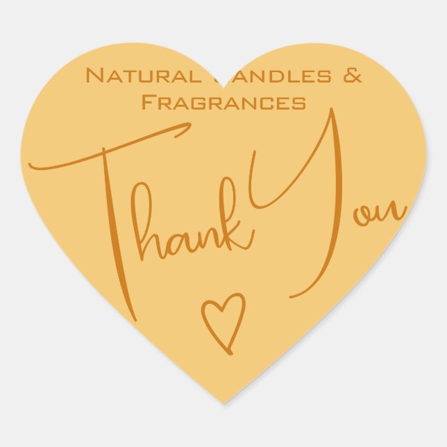 Simple Calligraphy Yellow Honey Thank You Labels  (Front)