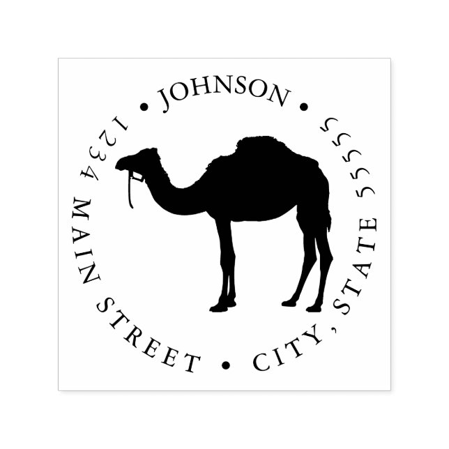 Simple Camel Silhouette Return Label Self-inking Stamp (Design)