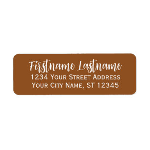 Simple Camel White Elegant Script - Return Address