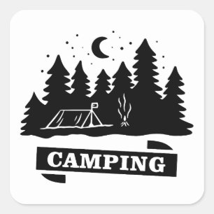 Simple Camping Outdoors   camp more worry less Square Sticker