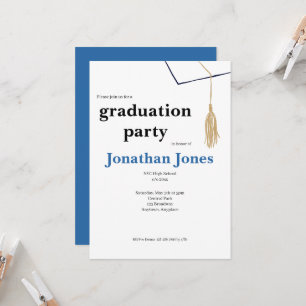 Simple Cap and Tassel Graduation Invitation