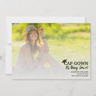 Simple Cap Gown It's Going Down Photo Announcement