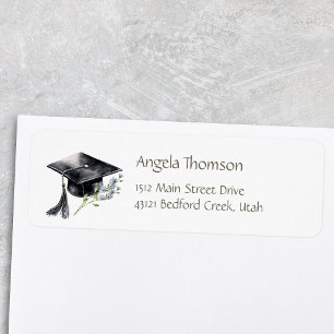Simple Cap Wildlower Graduation Return Address