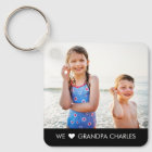 Simple Caption Personalised Photo Keychain