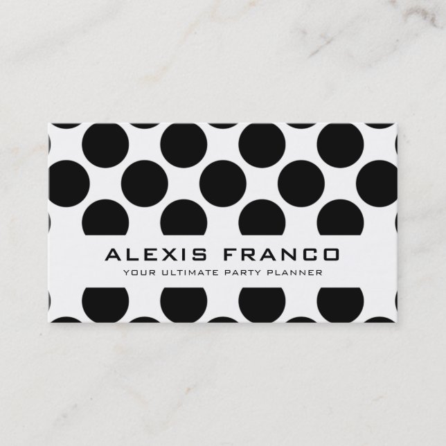 SIMPLE CARD bold cute polka dots black white (Front)