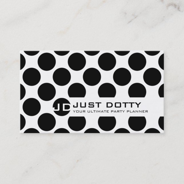 SIMPLE CARD bold polka dots black white (Front)