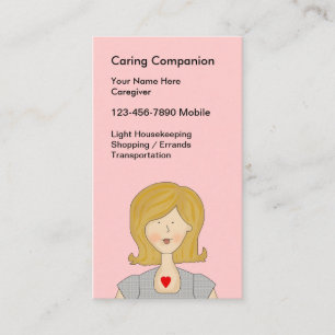 Simple Caregiver Cute Business Cards